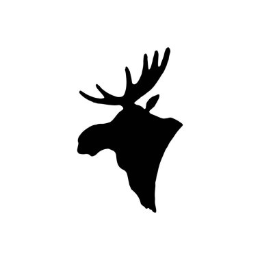 Elk minimal logo ögesi, geyik çizimi, logo ögesi, clipart, doğa, dış hat, dövme, el çizimi, çizim, vektör ögesi