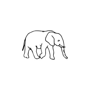 Fil minimal logo tasarımı, fil çizimi, logo ögesi, clipart, doğa, dış hat, dövme, el çizimi, çizim, vektör ögesi