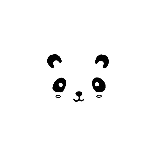 Panda Minimální Logo Prvek Panda Kresba Logo Prvek Kliparty Příroda — Stockový vektor
