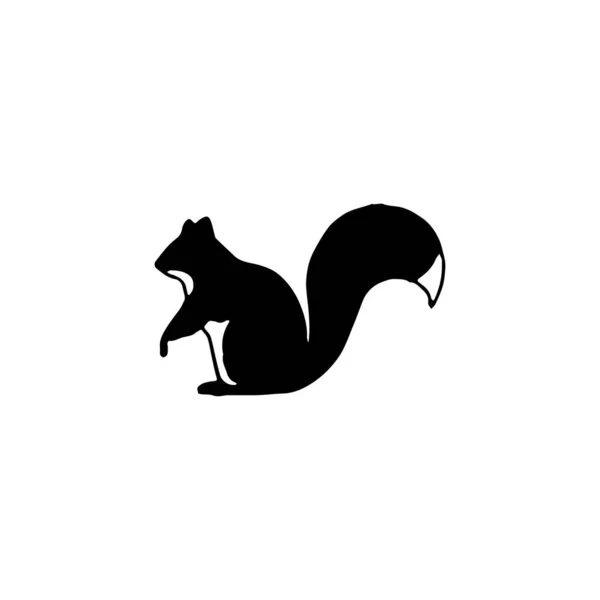 リス最小ロゴ要素 リス描画 ロゴ要素 クリップパート アウトライン タトゥー 手書き ベクトル要素 — ストックベクタ