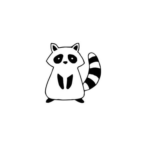 Raccoon Minimal Logo Element Raccoon Drawing Logo Element Clipart Nature — Stock Vector