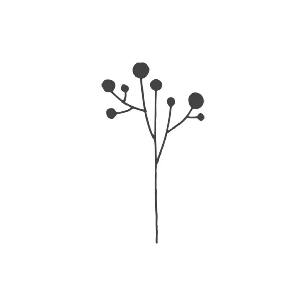 Гілочки Мінімальний Елемент Логотипу Ботанічний Елемент Елемент Логотипу Кліпарт Природа — стоковий вектор