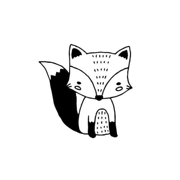 Fox Minimal Logotyp Element Räv Ritning Logotyp Element Clipart Natur — Stock vektor