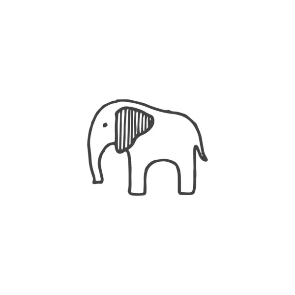 Elephant Minimal Logo Design Elephant Drawing Logo Element Clipart Nature — Stock Vector