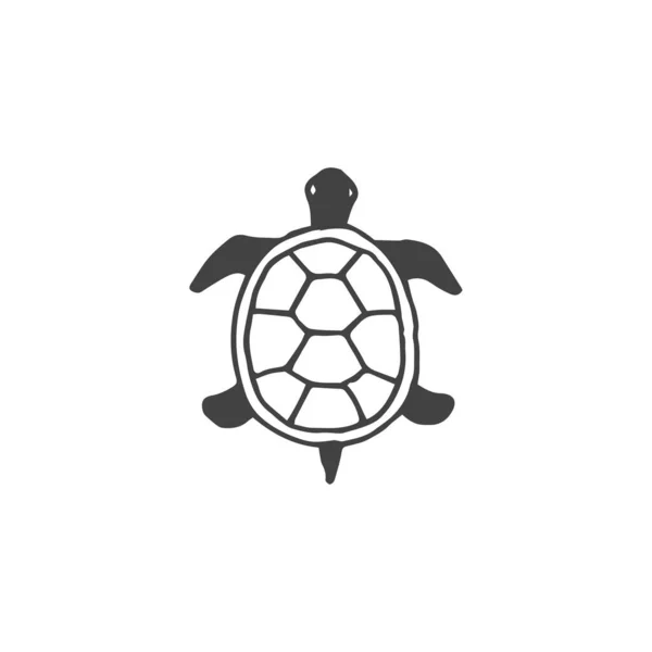 カメの最小ロゴ要素 カメの図面 ロゴ要素 クリップ アウトライン タトゥー 手書き ベクトル要素 — ストックベクタ
