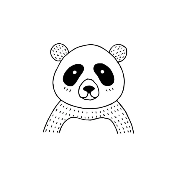 Panda Minimal Logo Element Panda Drawing Logo Element Clipart Nature — Stock Vector