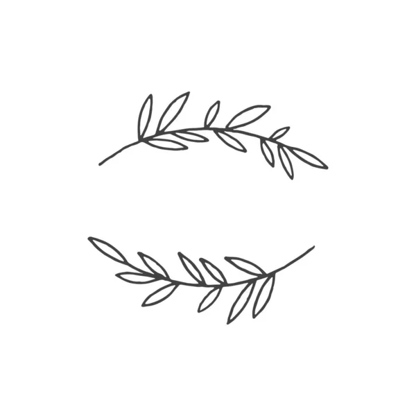 Twigs Elemen Logo Minimal Elemen Botani Elemen Logo Clipart Alam - Stok Vektor