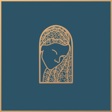 Göksel Kadın logosu tasarımı, kadın, boho kadın, ezoterik, astroloji, astronomi, kutsal, sofistike, güzel, çiçekli., 