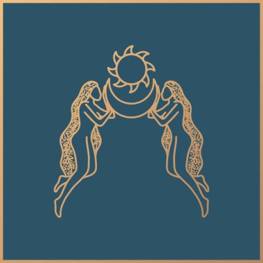 Göksel Kadın logosu tasarımı, kadın, boho kadın, ezoterik, astroloji, astronomi, kutsal, sofistike, güzel, çiçek, ay, güneş