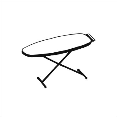 Ütü çizimi, ütü tahtası, el çizimi logo ögesi, karalama, çizim, küçük, minimalist sanat, ev dekorasyon ögesi, çıkartma