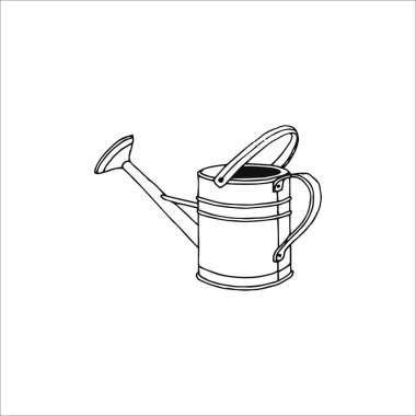 Sulama kabı çizimi, su kutusu, el çizimi logo unsuru, karalama, çizim, küçük, minimalist sanat, ev, dekorasyon unsuru, çıkartma.