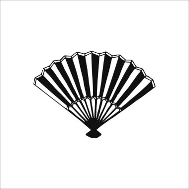Fan çizimi, klasik hayran, Asyalı aksesuarlar, el çizimi logo unsuru, karalama, çizim, küçük, minimalist sanat, ev, dekorasyon unsuru, çıkartma.