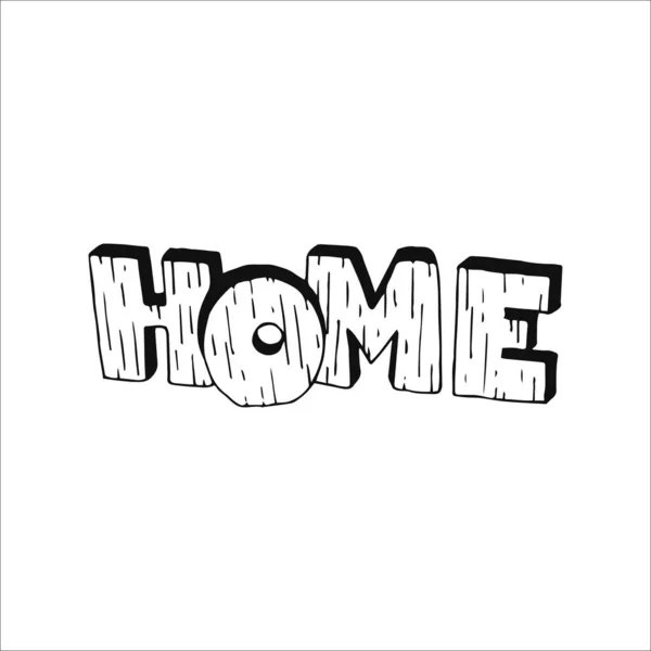 Home Sladká Domácí Ilustrace Kresba Ručně Kreslený Logo Element Čmáranice — Stockový vektor