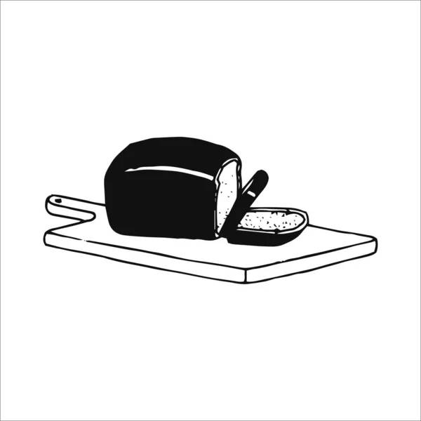 パンの図面 パンのイラスト 手描きのロゴ要素 小さな ミニマリズムアート 装飾要素 ステッカー — ストックベクタ