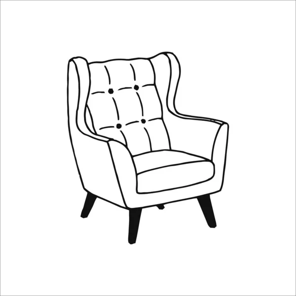 椅子绘图 扶手椅图解 手绘标识元素 简约的艺术 装饰元素 — 图库矢量图片