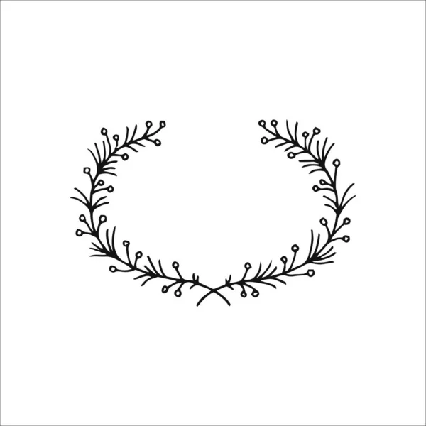 Floral Wreath Botanical Element Wedding Design Element Handdrawn Element Clipart — Vetor de Stock