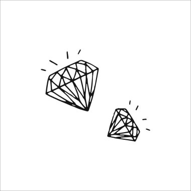 Gemstone el çizimi ögesi, parlak çizim, düğün tasarımı ögesi, el çizimi ögesi, Clipart, çizim, resim 