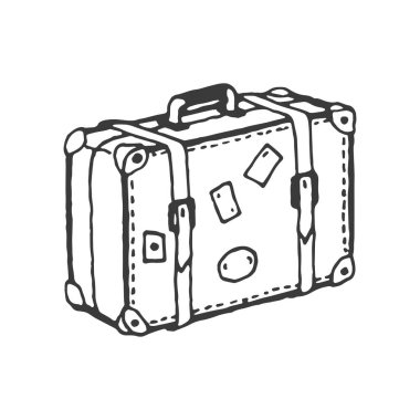 El yapımı çanta ögesi, bagaj illüstrasyonu, keşif, macera, doğa, 