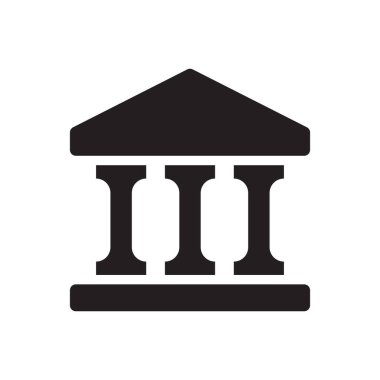 Banka binası simgesi - finans ve bankacılık simgesi