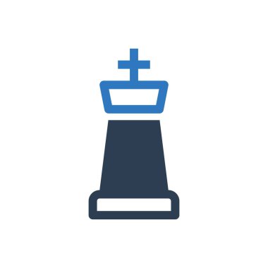 iş stratejisi simgesi ve satranç işareti sembolü