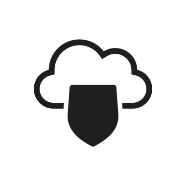 Bulut internet koruma kalkanı simgesi simgesi