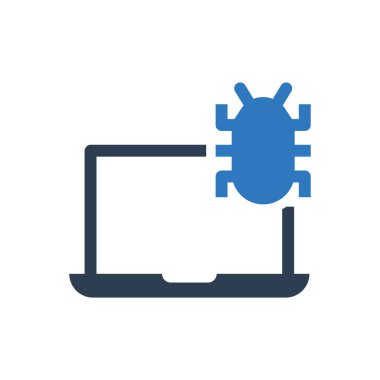 dizüstü bilgisayar virüs ikon kötü yazılım ve hata işareti simgesini enfekte etti