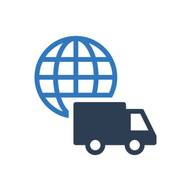 Küresel ulaşım ikonu dünya işaret sembolü