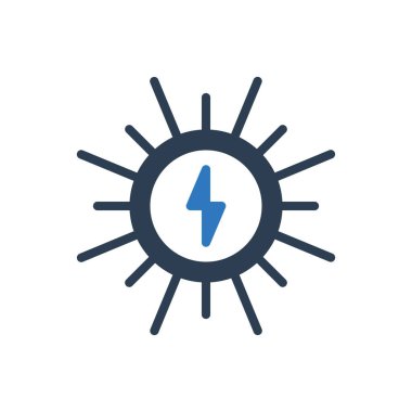 Güneş sistemi simgesi - güneş enerjisi simgesi - enerji simgesi