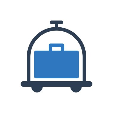 Otel bagajı Trolley Simgesi İmza Sembolü