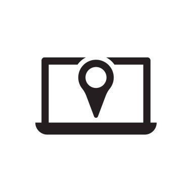 Laptop Konum Haritası Pin Simgesi