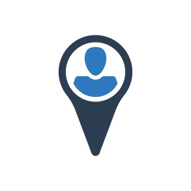 İnsanlar Konum Simgesi Sembolüne Adres Veriyor