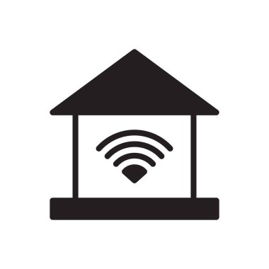 wifi sinyal simgesine sahip akıllı ev