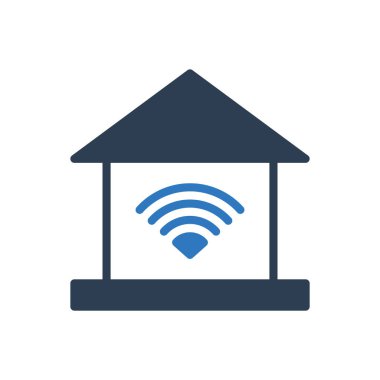 wifi sinyal simgesine sahip akıllı ev
