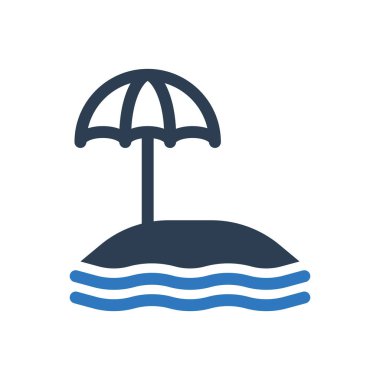 Plaj şemsiyesi simgesi - tatil simgesi