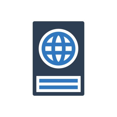 Pasaport simgesi - dünya seyahati geçiş simgesi