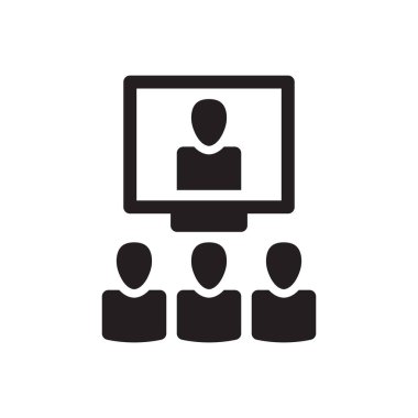 video konferansı ve çevrimiçi video arama simgesi