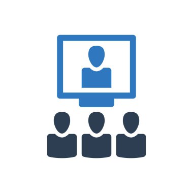 video konferansı ve çevrimiçi video arama simgesi