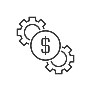 Mali teçhizat ve para ayarı simgesi