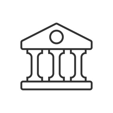 Banka binası simgesi - finans ve bankacılık simgesi