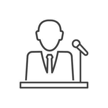 Konferans dersi ve konuşma simgesi işareti