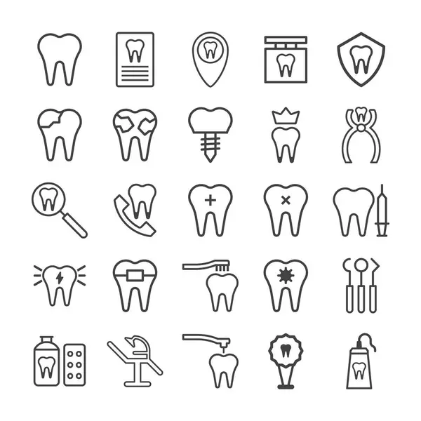 Diş bakımı simgeleri ayarlandı - stomatoloji simgeleri ayarlandı
