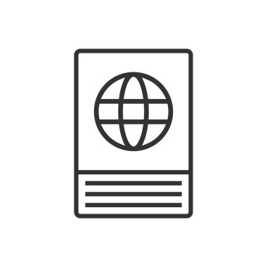 Pasaport simgesi - dünya seyahati geçiş simgesi