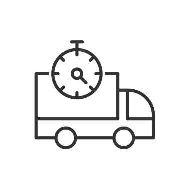 Teslimat Zamanı Simgesi - Zamanlayıcı Simgesi ile Kamyon