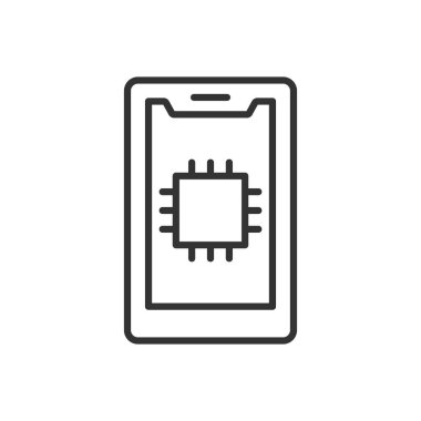 Mobil İşlemci Çip Simgesi Simgesi