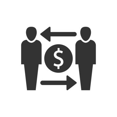 Para aktarım simgesi - dolar aktarım simgesi - vektör illüstrasyonu