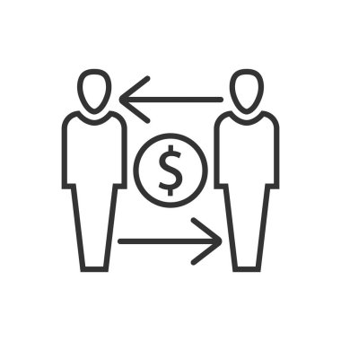 Para aktarım simgesi - dolar aktarım simgesi - vektör illüstrasyonu