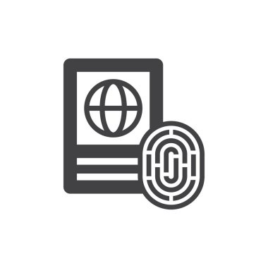 biyometrik parmak izi simgesi simgesi