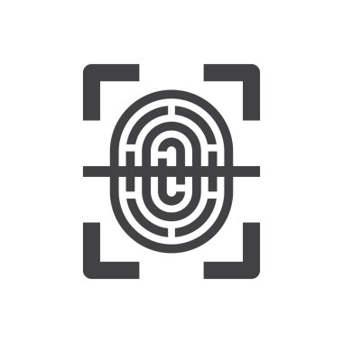 biyometrik parmak izi simgesi simgesi