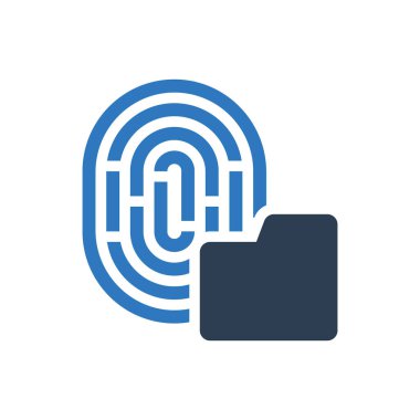biometric fingerprint folder icon sign symbol