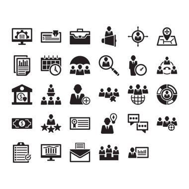 iş ve yönetim simgesi seti